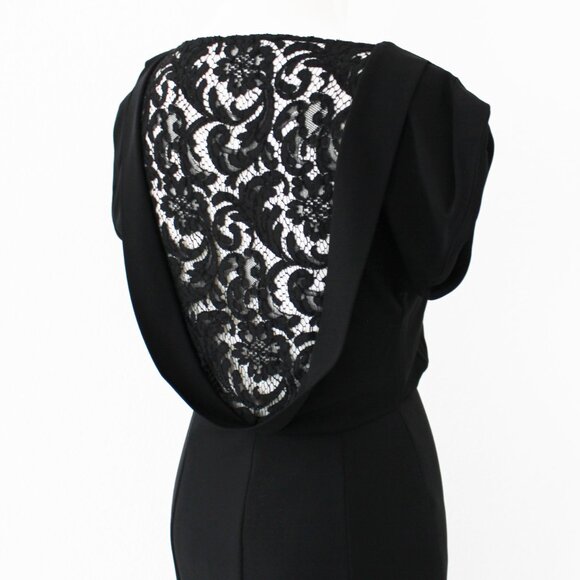 NEW & Authentic Burberry London Lace Back Blouson Classic Black Dress, Size US 2 - Picture 11 of 16